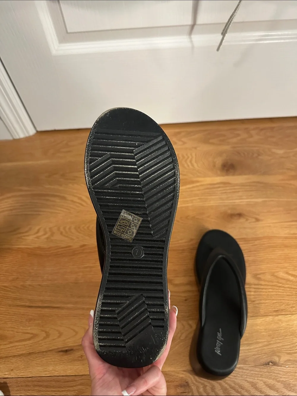 NASTY GAL Black Platform Flip-Flop Sandals